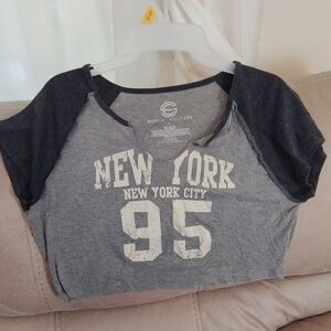 Social Culture Gray and Black Women's Top